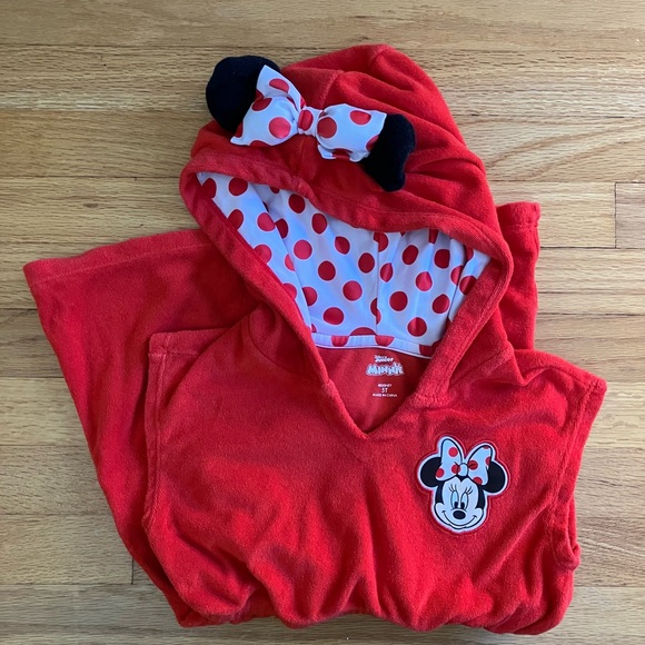 EUC Disney Minnie Mouse Terry cloth swim cover-up/dress - Kids' 5T - Pockets - Picture 7 of 11